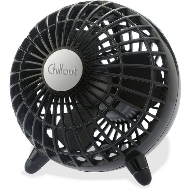 Chillout 6.5" USB Desk Fan with USB Adaptor, Black