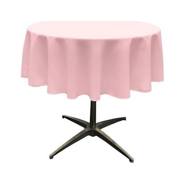 LA Linen TCpop58R-PinkLgtP37 Polyester Poplin Tablecloth, Light Pink - 58 in. Round