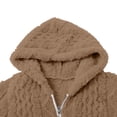 thumbnail image 5 of Fleece Jackets for Women Plus Size Hooded Long Sleeve Solid Color Warm Winter Coat Casual Thicken Fleece Lined Cardigan Outerwear, 5 of 8