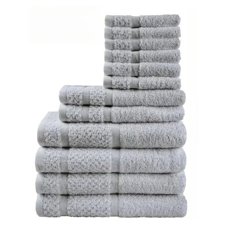 Luxury 12-Piece Towel Set | Hotel Quality Bath Sheets, Super Soft & Absorbent for Spa, Guest Bathroom, Gym (Grey)
