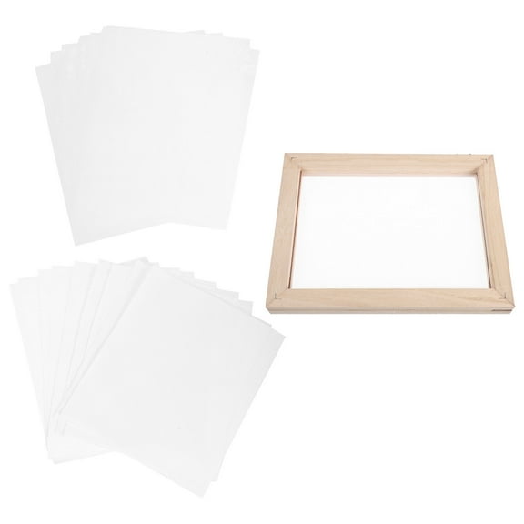 HONMEET 1Set Paper Making Frame Kit with Wooden Deckle and Mesh Screen for Creative Paper Crafting