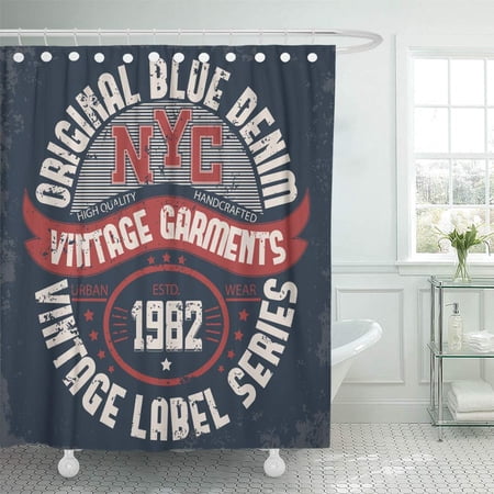 Yusdecor Denim American New York Stamp Jeans Label Graphics Vintage Bathroom Decor Bath Shower Curtain 60x72 Inch Walmart Canada