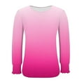 thumbnail image 3 of Womens Long Sleeve Shirts, Crewneck Tees for Women Fall Fashion Loose Fit Ombre Tie Dye Basic T-Shirts Tops S-2XL, 3 of 5