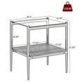 thumbnail image 2 of Set of 2 Rectangle End Table, Tempered Glass Tabletop with MDF layer, Modern Table for Living Room , Gray Glass, 2 of 5