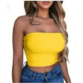 thumbnail image 2 of Gureui Women's Basic SolidCrop Top Sleeveless Stretchy Strapless Tube Top, 2 of 6
