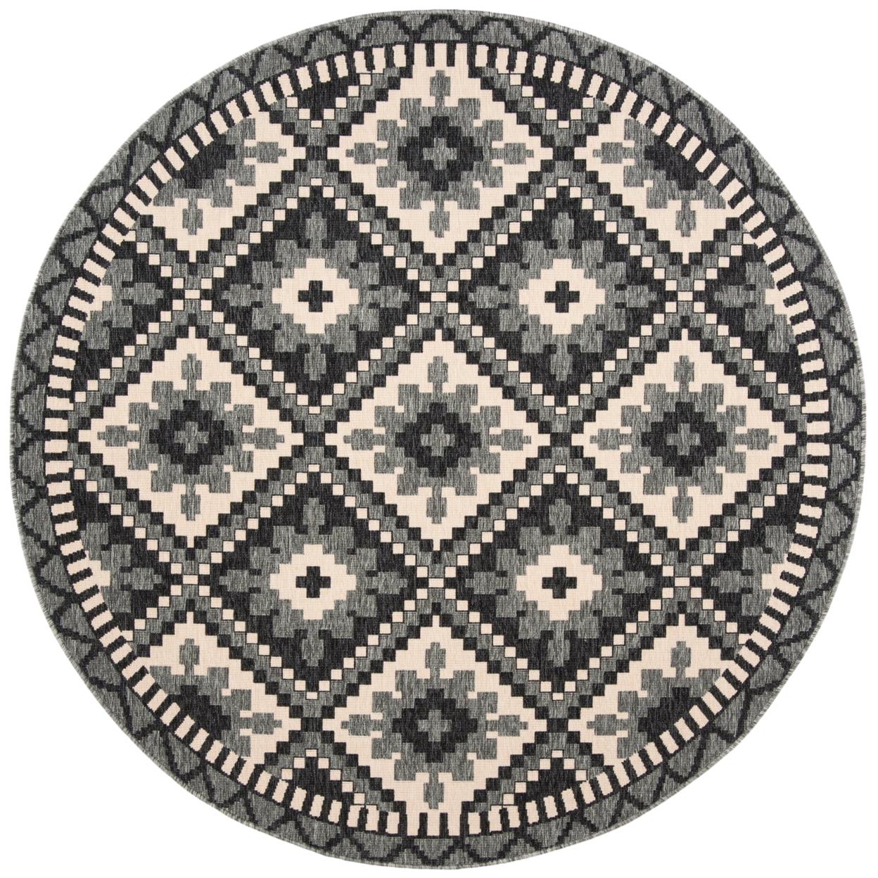 SAFAVIEH Veranda Johann Southwestern Indoor/Outdoor Area Rug, 5'3" x 7'7", Grey/Beige