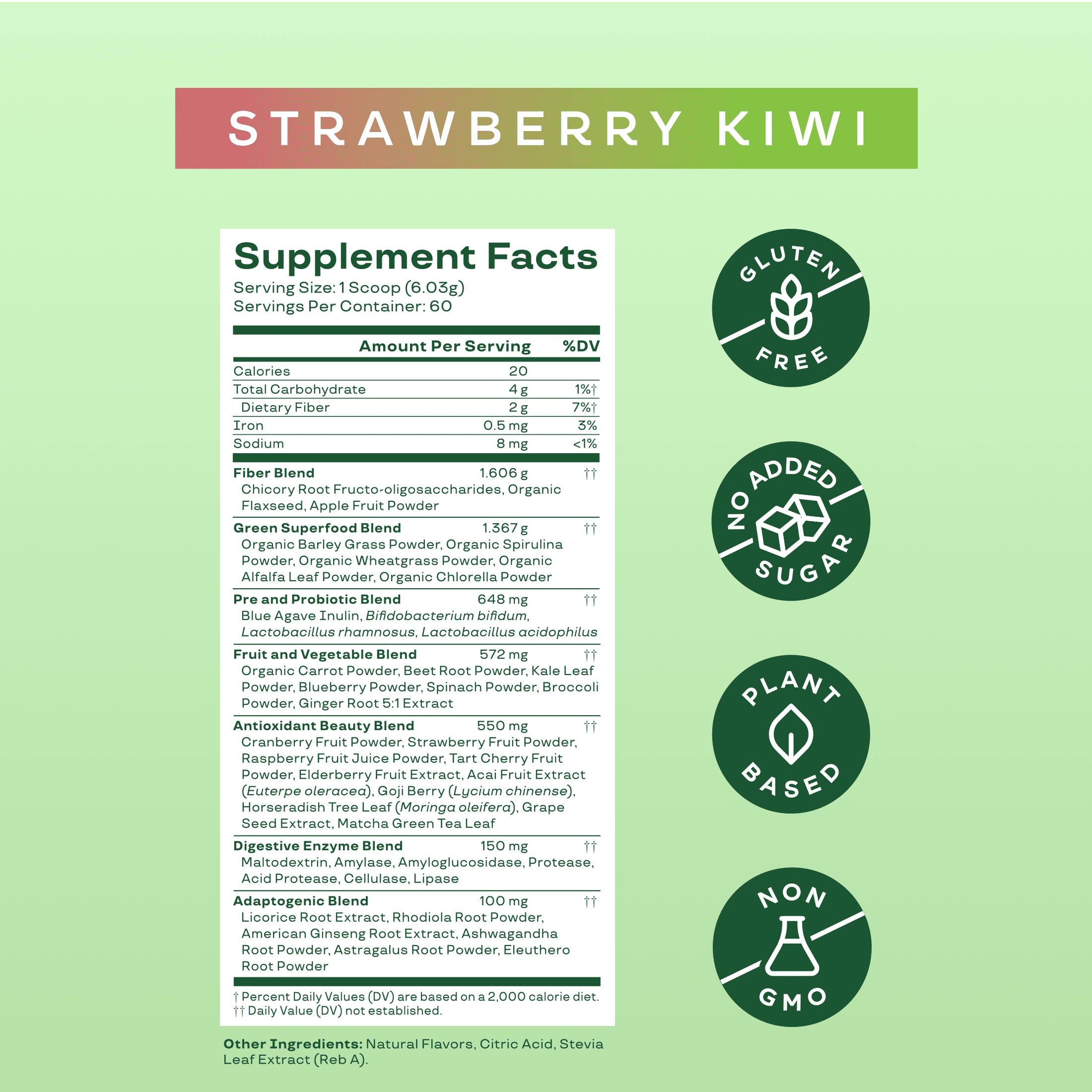 Bloom Nutrition Greens & Superfoods Powder, Strawberry Kiwi, 25 Servings