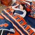 thumbnail image 4 of jejeloiu Deepblue Orange Helmet 7 Pieces Bedding Comforter Set,American Rugby Ball Full Bedding Set For Ball Lover Reversible, 4 of 8