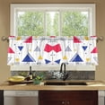 thumbnail image 4 of Yayeee Kitchen Curtains Tier Set of 2 Light Filtering 57"x24" Over Sink Window Panels, Simple Triangles, 4 of 7