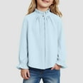 thumbnail image 2 of Linfrsh Toddler Girl Long Sleeve Shirts Girls Long Sleeve Shirts Soft Cotton Long-Sleeve T-Shirts Tagless Basic Tees for Teen Girls Youth Light Blue,11-12 Years, 2 of 7