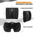 thumbnail image 6 of Platinum-Level Comfortable Memory Foam Ergonomic Backrests with Seat Cushion, Lumbar Support, Black, 2 Count, 2 Pack, 6 of 11