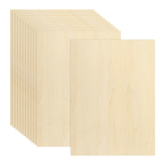 Uxcell 12Pcs Basswood Sheets 8 x 12 x 1/8 Inch Plywood Wood Panels Lightweight/Durable for Painting, Dollhouse, Aircraft Model