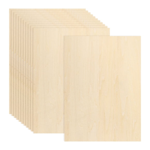 Uxcell 12Pcs Basswood Sheets 8 x 12 x 1/8 Inch Plywood Wood Panels Lightweight/Durable for Painting, Dollhouse, Aircraft Model