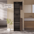 thumbnail image 4 of Asofer 67" Tall Bathroom Storage Cabinet, Modern Narrow Linen Tower with Sturdy Door and Drawer, Adjustable Shelf, Dark Brown, 4 of 8
