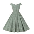 thumbnail image 3 of Vestidos de verano para mujer Vestido de columpio hasta la rodilla con estampado floral en la playa para mujer Pompotops  ghjkhdj18052, 3 of 8