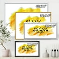 thumbnail image 4 of Designart 'Only Dead Fish Go With The Flow On Yellow Strokes' Modern Framed Canvas Wall Art Print, 4 of 5