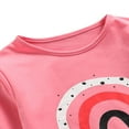thumbnail image 3 of AMERTEER Toddler Girls 2PCS Spring Fall Outfits Kid Rainbow Print Solid Top Pants Set Pink 6-12 Months, 3 of 7