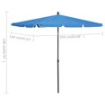 thumbnail image 4 of vidaXL Garden Parasol with Pole 210x140 cm Azure Blue, 4 of 4