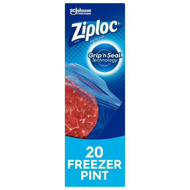 Ziploc® Brand Freezer Bags with Grip 'n Seal Technology, Pint, 20 Count