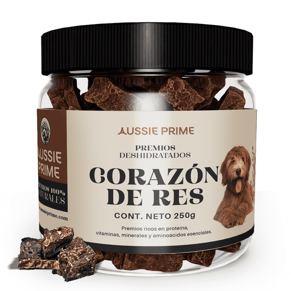 Premios de Corazon de Res Deshidratado - 250 gr - Snack para Perros- AUSSIE PRIME