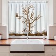 thumbnail image 2 of Ambesonne Animal Kitchen Curtains, Owl Autumn Tree Branch, 55"x45", Chocolate Pale Blue, 2 of 3