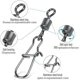 thumbnail image 3 of Juego de 100 conectores de pesca giratorios con pasador de enclavamiento, broche giratorio de 4 a 12 n.°, 3 of 5