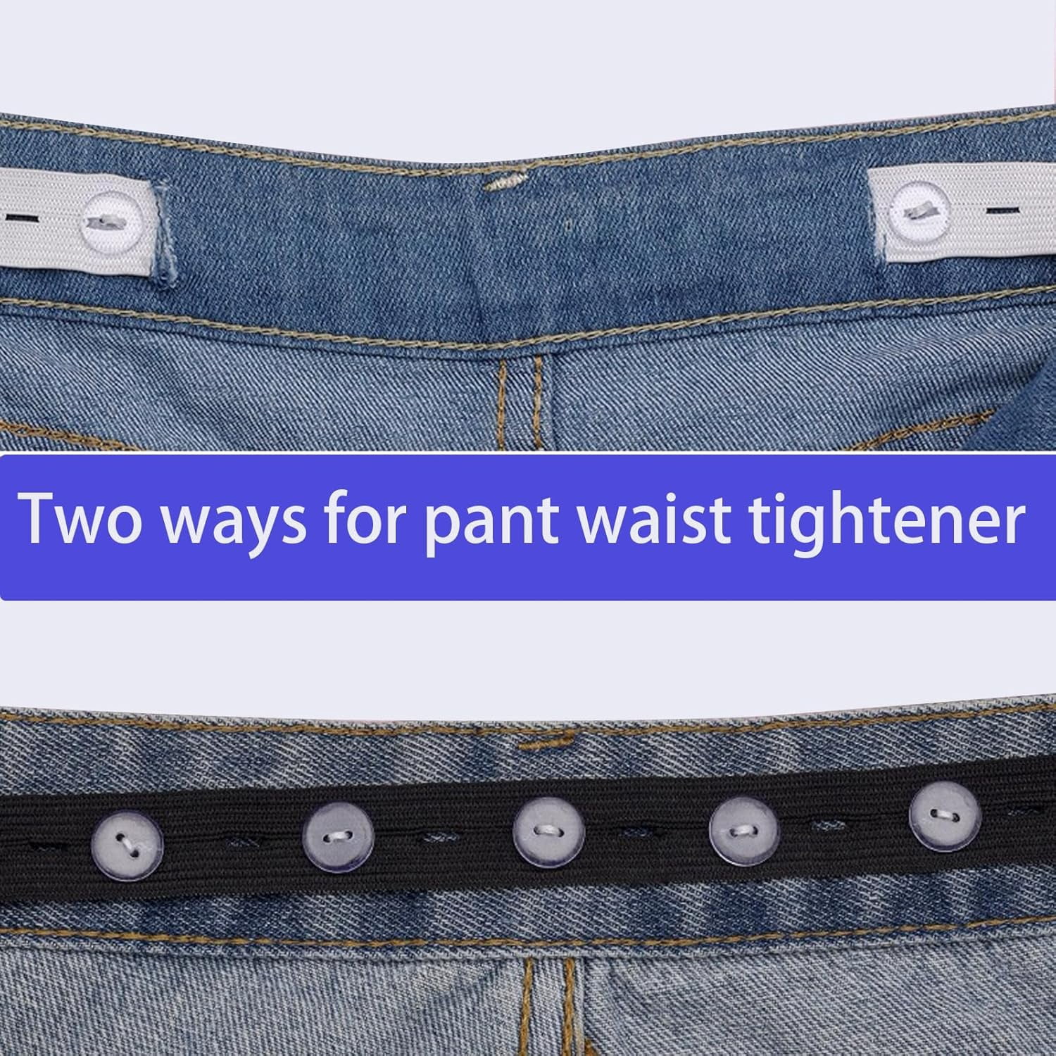 12 Pcs Waist Tightener for Pants Women Loose Jeans Adjustable Elastic Jeans Button Tightener for Waist Tightener,Button Holes Pants Waist Extender Elastic Waist Extenders for Pants Women Men Kids