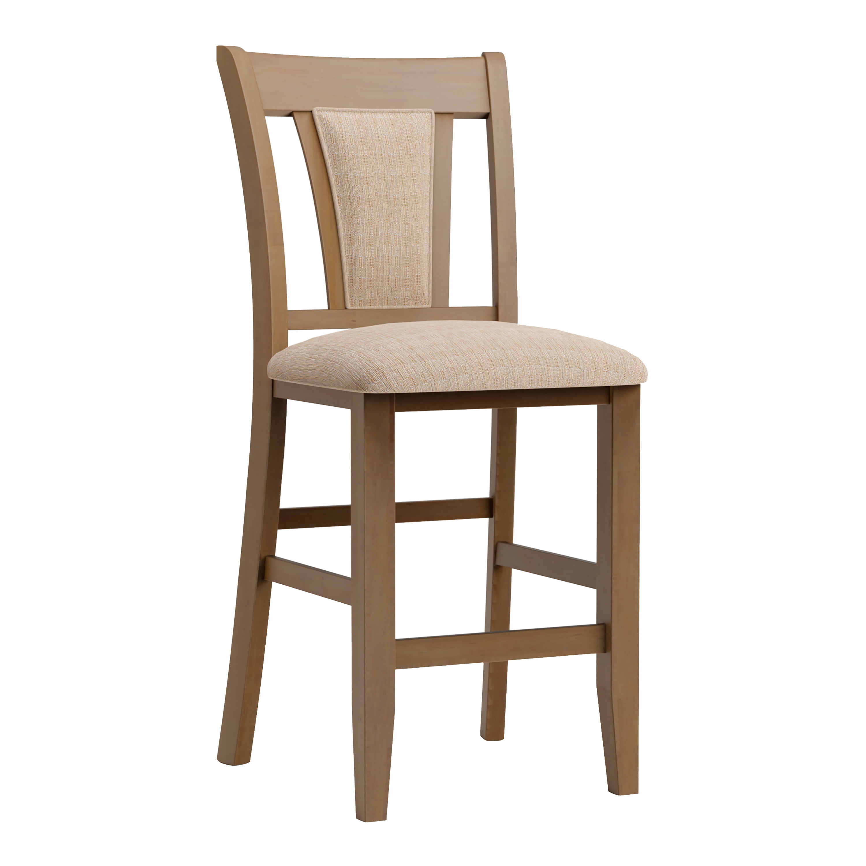 Furniture of America Hadar Beige Padded Wood Natural Tone Counter Height Chairs (Set of 2)