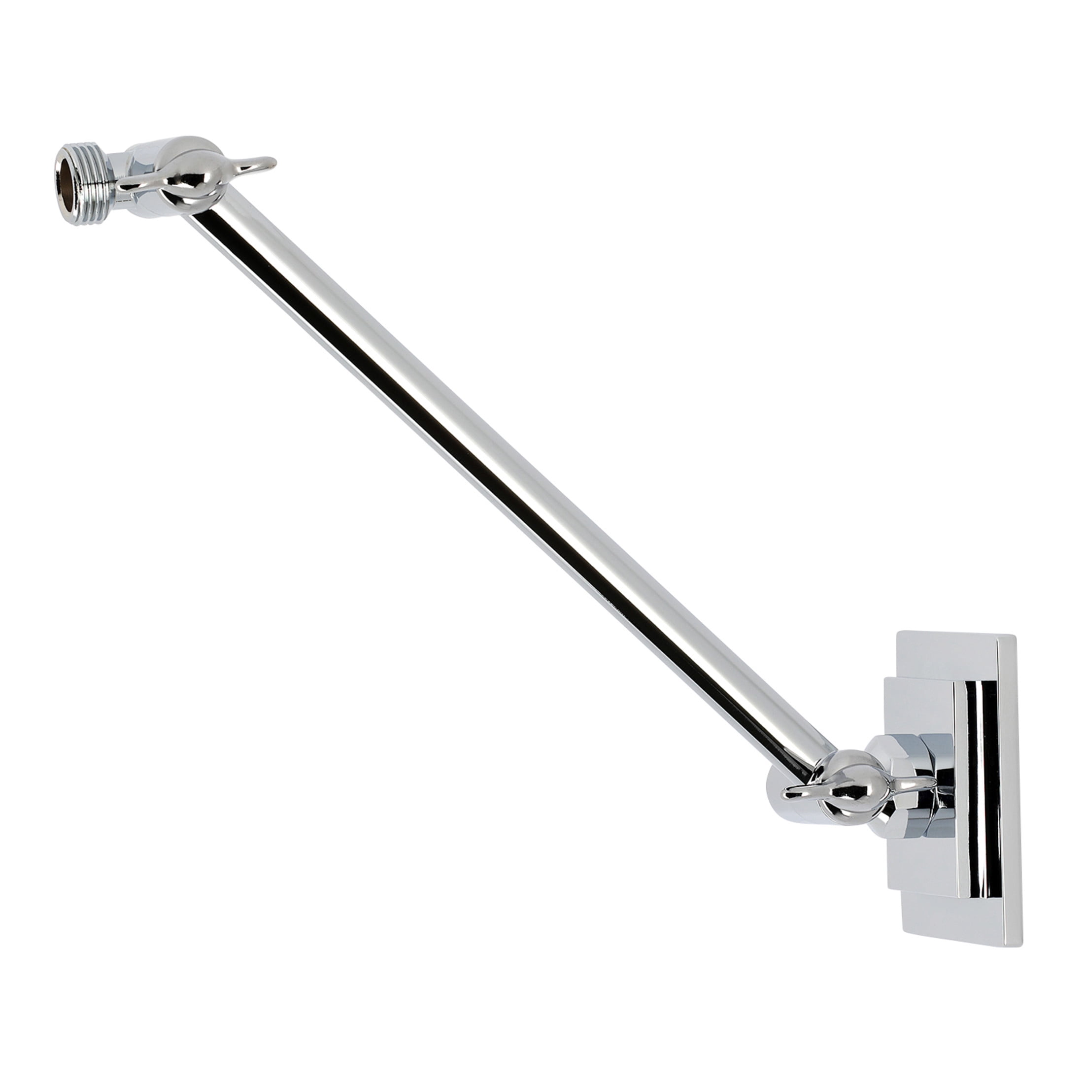 Kingston K153AK31 Claremont 10" Adjustable High-Low Shower Arm with Square Flange, Polished Chrome