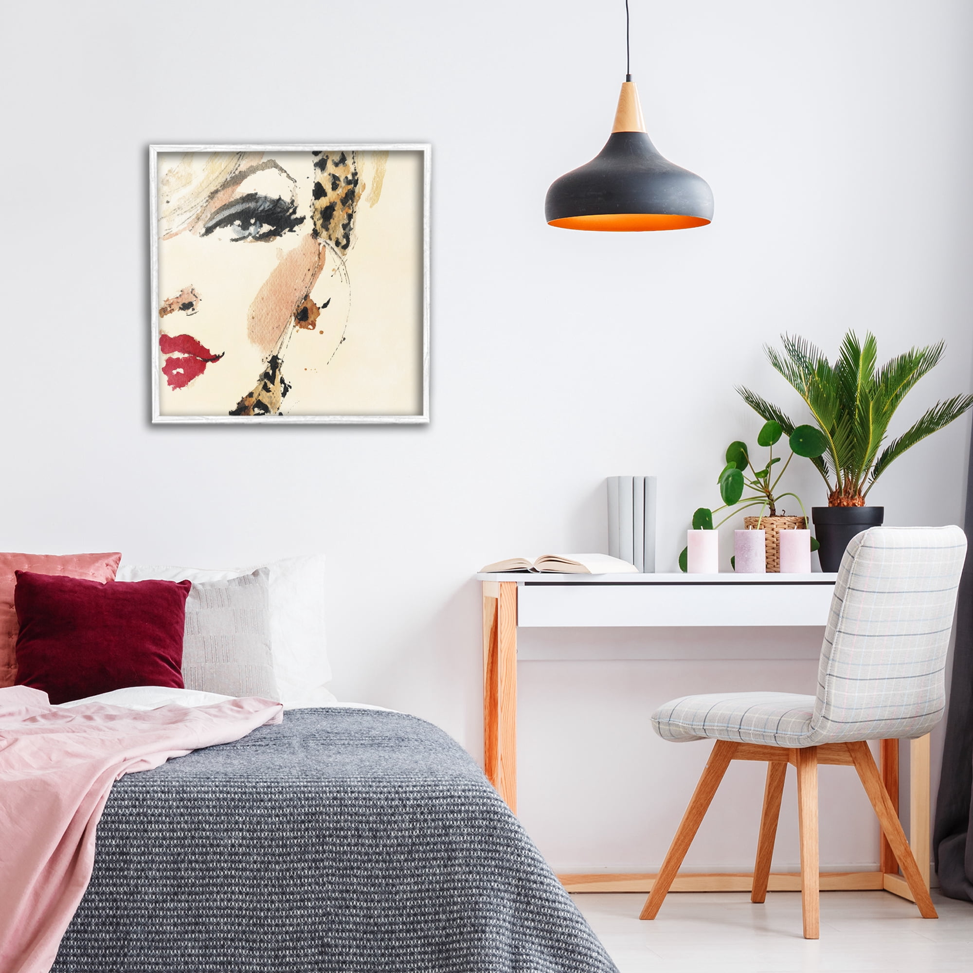 Stupell Industries Crimson Enigma Lipstick White Framed Giclee Art, design by Svetlana Aleynikova