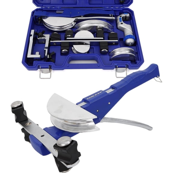 Pipe Tube Bender 3/8''-7/8'' Refrigeration Ratcheting Tubing Bender 90° Soft Copper Pipe Ratchet Tube Bender Bending Machine Refrigeration Maintenance HVAC Hand Tool Kit