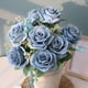 thumbnail image 3 of 2X Flores de Rosas Azules Artificiales Ramo de Flores de Seda Flores Artificiales DecoracióN del JardíN del Hogar Rosas de Boda Azul, 3 of 4