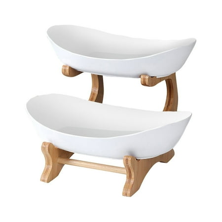 

Home Decoration Desktop Ornaments Fruit Tray Basket Wooden Frame Stand Multi Layer Candy Snack Plate Shelf Table Decoration