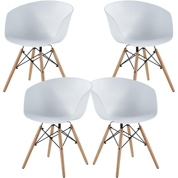 Set de 4 Sillas FRATELLO MUEBLES Sartré Comedor Oficina Color Blanco