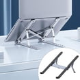 thumbnail image 2 of Soporte para computadora portátil, elevador ajustable para oficina en casa, soporte para computadora portátil plegable gris, 2 of 8
