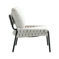 thumbnail image 5 of Modern Accent Lounge Chair With Braided Upholstery And Metal Frame Comfortable Armchair For Living Room or Bedroom, 5 of 8