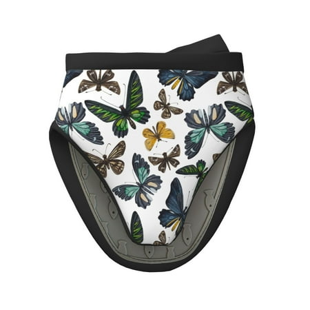 

Pofeuu Watercolor Butterflies Print Thickened Mini Silicone Oven Mitts Heat Resistant Rubber Oven Mitt Gloves Finger Pinch Grips Pot Holder Silicone Potholder