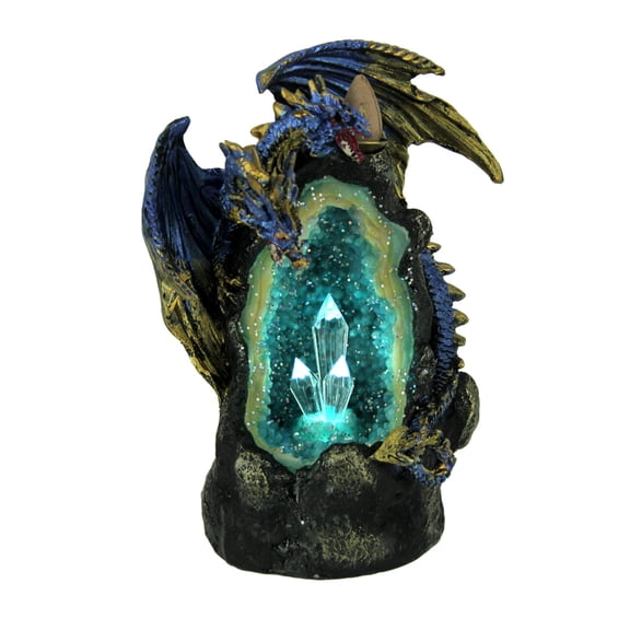 Dragon Backflow Incense Burner w/ LED - Polyresin / 6"