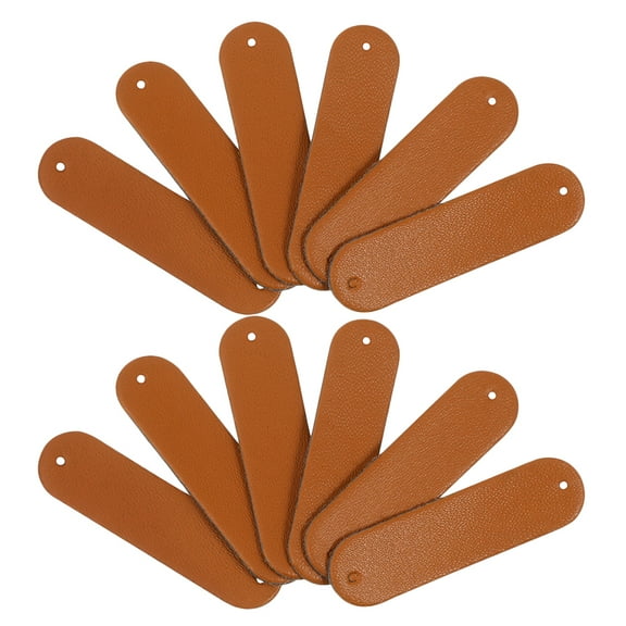 Hemoton  200 Pcs Hand Made Tags Leather Labels for Crochet Items Chocolate