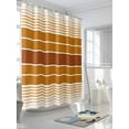 thumbnail image 3 of Boanket Polyester Fabric Burnt Orange Ombre Stripe Shower Curtain, Farmhouse Striped Gradient Waterproof Bathtub Curtain Bathroom Decor Set with Hooks 72 x 84 Inches,, 3 of 6