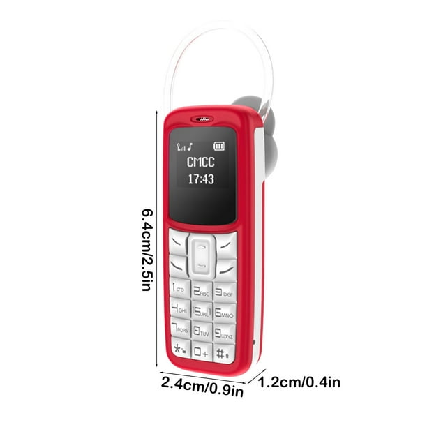 Herunwer Straight Mini Cell Phone with Ear Hook Headset, Supporting Multi-Language
