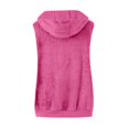 thumbnail image 5 of WTOBBY Women's Fashion Plush Vest with Zipper and Hood, Sleeveless Loose Fit Warm Jacket for Fall and Winter, Solid Color Soft Outerwear,Hot Pink L, 5 of 6