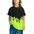 thumbnail image 3 of piuwrlz Short Shirts Sleeve Kids Girls T-Shirts Tops Printed Round Neck T Shirt Top Green Size 3 Years, 3 of 5