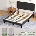 thumbnail image 5 of Pingliang Home Queen Size Bed Frame with Adjustable Upholstered Headboard&Wood Slats Support,Black, 5 of 10