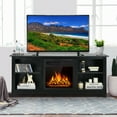 thumbnail image 3 of Gymax 58'' 2-Tier Cheminée TV Stand W/18'' 1500W Cheminée Électrique 65'' Noir, 3 of 10