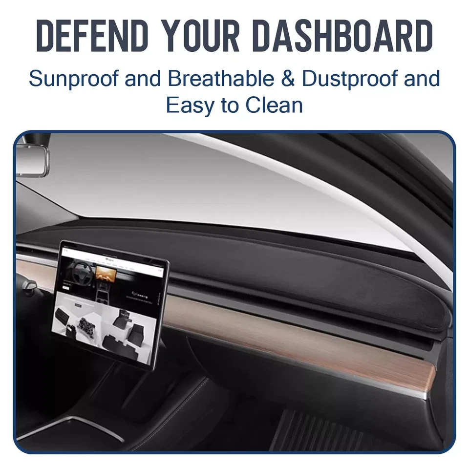 LUOLAX Flannel Dashboard Cover Pad Dash Mat for Tesla Model 3/Y Dashboard Interior Deco