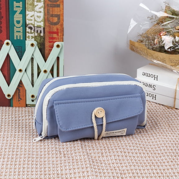 Pencil Case Large Capacity Pencil Pouch Pen Bag Cosmetic Gift for Office School Teen Girl Boy Men Women Adult,Blue