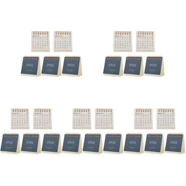 25 Pcs 2022 Desk Calendar Office Decor Pocket Small Simple Cartoon Paper