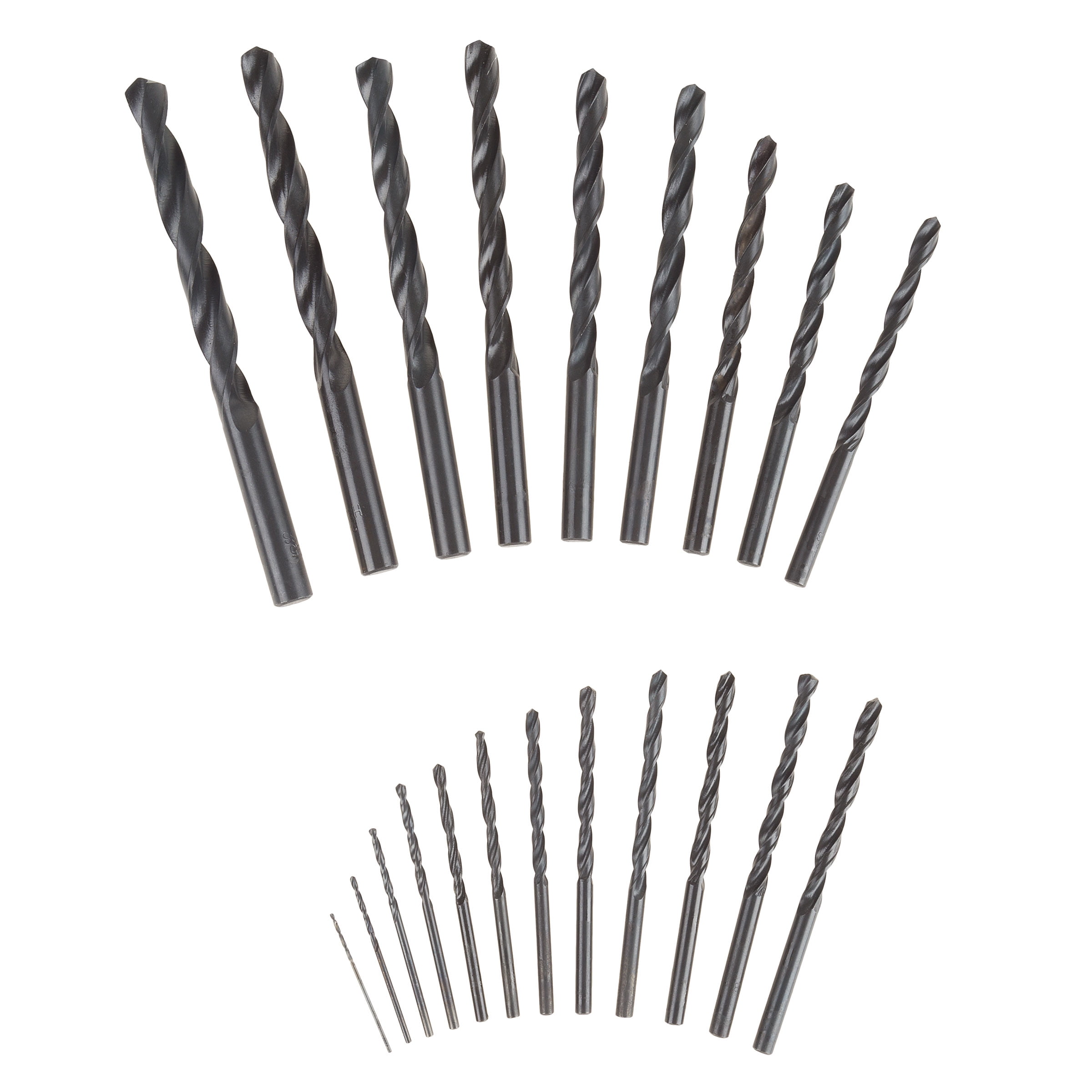 Drill Bit Set, Black Oxide Finish and High-Speed Steel Build– Straight Shank Twist Bits for Power Drill- 21 Piece Kit with Storage Case by Stalwart