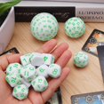 thumbnail image 3 of GFDYREE 15 Pieces Complete Polyhedral Game Dice Set D3-D100 Dice with a Leather Drawstring Storage Bag for Role Playing Table Games(White & Green), 3 of 7